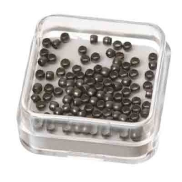 100 perles à écraser, rondes, 2,0 mm, anthracite
