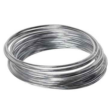 Fil d'aluminium, diamètre 2 mm, longueur 4 m, argenté