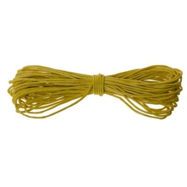 Waxed cotton ribbon, round, diameter 0.5 - 0.8 mm, 5 m, yellow