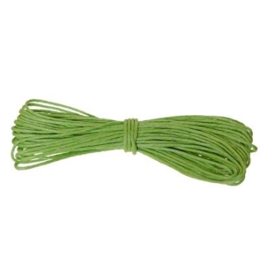 Waxed cotton ribbon, round, diameter 0.5 - 0.8 mm, 5 m, green