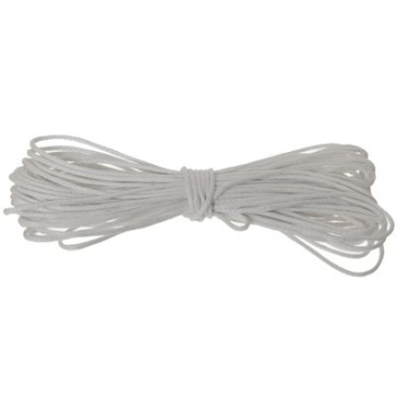 Waxed cotton ribbon, diameter 0.5 - 0.8 mm, 5 m, white