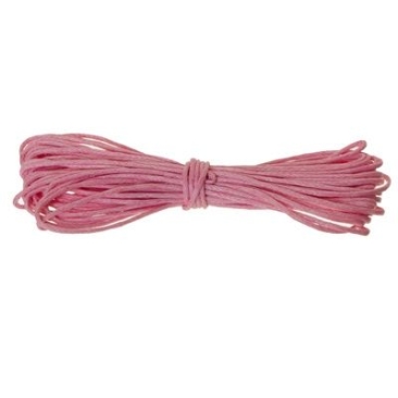 Waxed cotton ribbon, round, diameter 0.5 - 0.8 mm, 5 m, pink