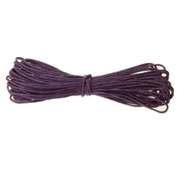 Waxed cotton ribbon, round, diameter 0.5 - 0.8 mm, 5 m, violet