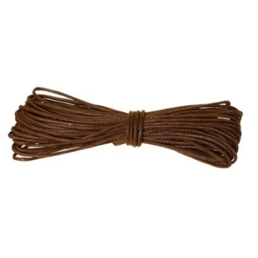 Waxed cotton ribbon, round, diameter 0.5 - 0.8 mm, 5 m, light brown
