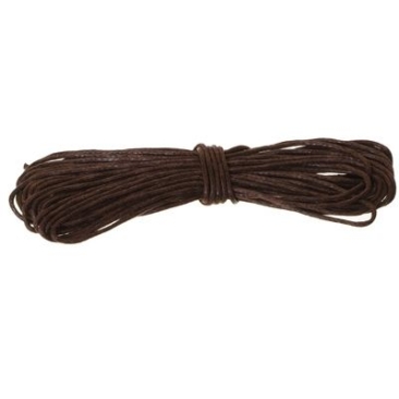 Waxed cotton ribbon, round, diameter 0.5 - 0.8 mm, 5 m, dark brown