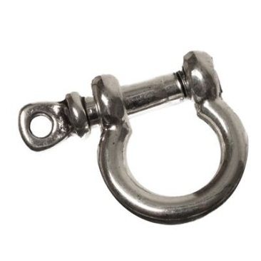 Fastener with screw, 20.5 x 24 mm, inside 10 mm, silver-coloured