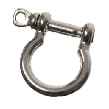Closure with screw, 22.2 x 25 mm, inside 15 mm, silver-coloured