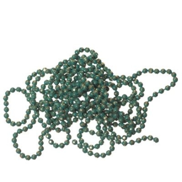 Kugelkette, diamantiert, Durchmesser 1,5 mm, Länge 1 m, emerald