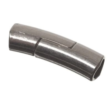 Magnetic clasp, tube, 8 x 28 mm, inside 6 mm, silver-coloured
