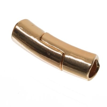 Magnetic clasp, tube, 8 x 28 mm, inside 6 mm, gold-coloured
