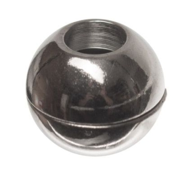 Magnetic clasp, ball, 11 x 11 mm, inside 5 mm, silver-coloured