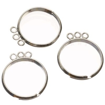 3 ring bars with 3 pendant loops, silver coloured
