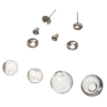 Set Glaskugel-Ohrringe (10 und 16 mm), 1 Paar, 10 Teile