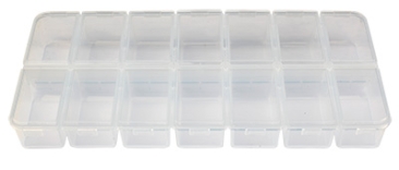 Sorting box, 14 compartments, 28.5 x 13 x 3.5 cm