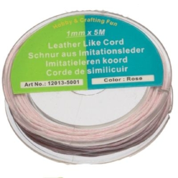 Rolle Baumwollband 1mm, Länge 5 m, rosa