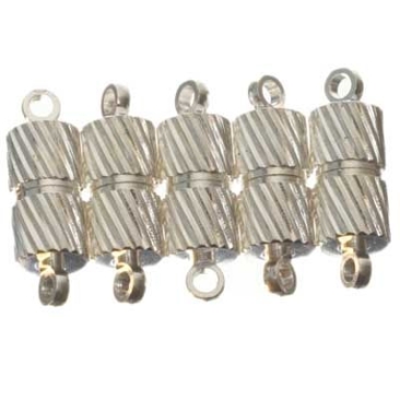 Magnetic fasteners, length approx. 16 mm, silver-coloured, 5 pcs.