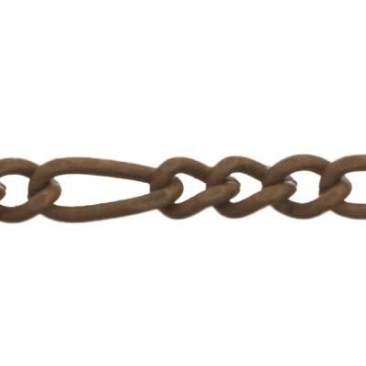Link chain / metal chain, fine link, 1 m, antique copper-coloured