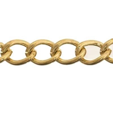 Link chain / metal chain, coarse link, 1 m, gold-coloured