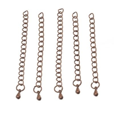 5 extension chains, antique copper coloured