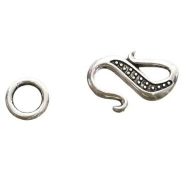 2 S-hooks, antique silver