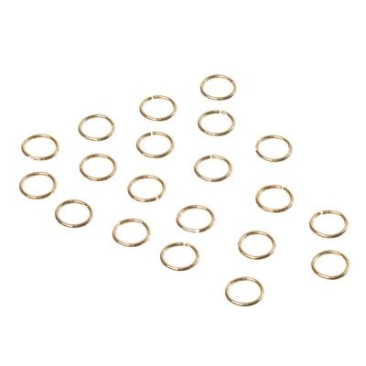 Binding rings, 6 mm, single bent, gold-coloured, 20 pcs.