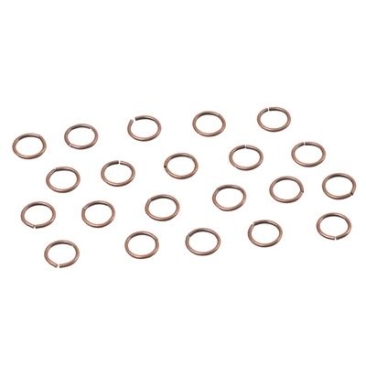 Binding rings, 6 mm, antique copper-coloured, 20 pieces