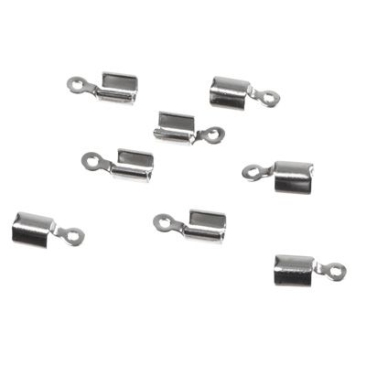8 end caps for ribbons up to 2 mm, silver-coloured