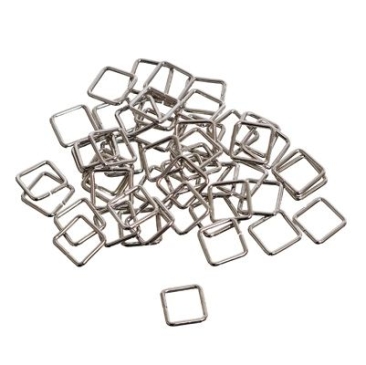 Binding rings, square, 6 mm, silver-coloured, 50 pcs.