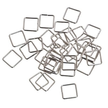 35 Binding rings, square, 8 mm, silver-coloured