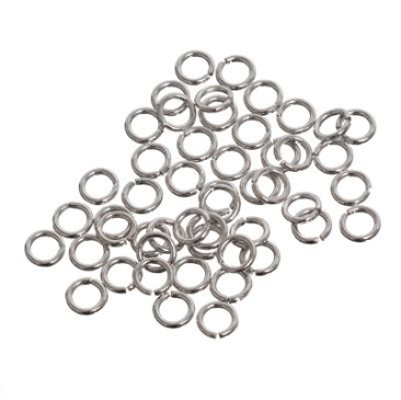 Binding rings, round, 6 mm, hardened, silver-coloured, 50 pcs.