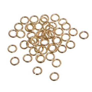 Binding rings, round, 6 mm, hardened, gold-coloured, 50 pieces