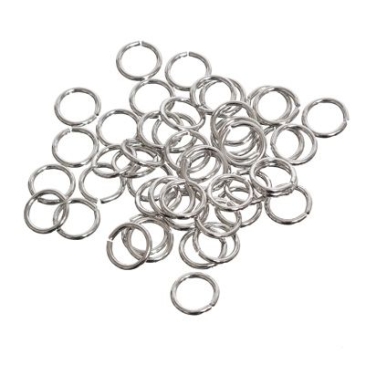 Binding rings, round, 8 mm, hardened, silver-coloured, 50 pcs.