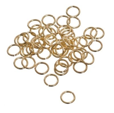 Binding rings, round, 8 mm, hardened, gold-coloured, 50 pieces