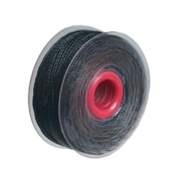 Beaded silk, diameter 0.2 mm, length 37 m, black