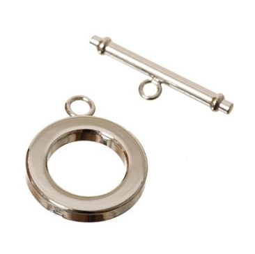 Toggle fastener, round, 20 mm, silver-coloured