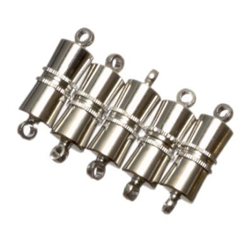 Magnetic fasteners, length approx. 16 mm, silver-coloured, 5 pcs.