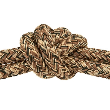 Sail rope, diameter 10 mm, length 1 m, brown mix