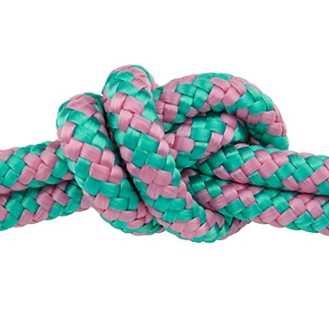Sail rope, diameter 10 mm, length 1 m, pink-mint mix