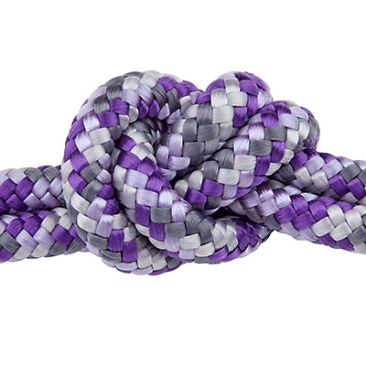 Sail rope, diameter 10 mm, length 1 m, violet-grey mix