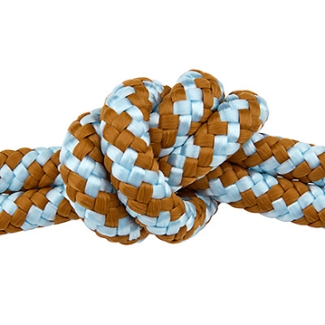 Sail rope, diameter 10 mm, length 1 m, brown-aqua mix