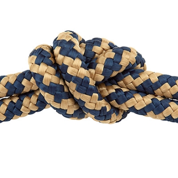 Sail rope, diameter 10 mm, length 1 m, dark blue-beige