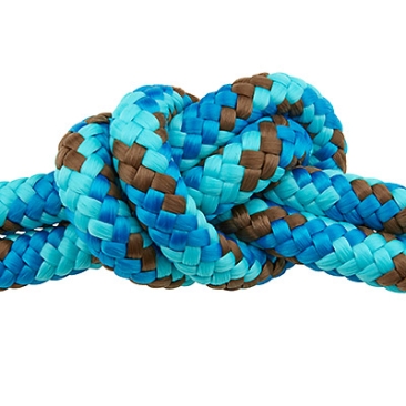 Sail rope, diameter 10 mm, length 1 m, blue-brown mix