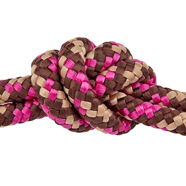 Sail rope, diameter 10 mm, length 1 m, brown-pink mix