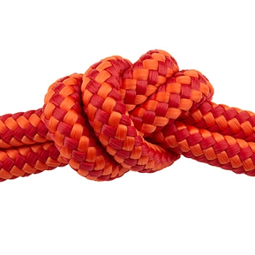 Corde à voile, diamètre 10 mm, longueur 1 m, mélange orange-rouge