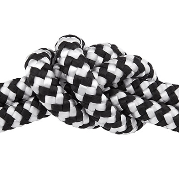 Sail rope, diameter 10 mm, length 1 m, black-white mix