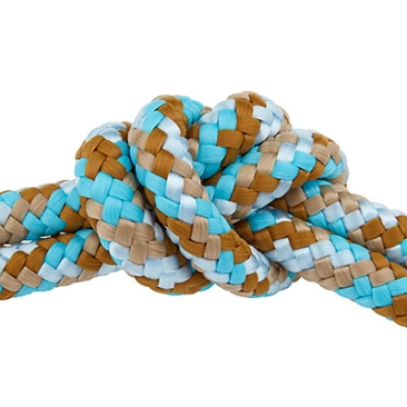 Sail rope, diameter 10 mm, length 1 m, brown-turquoise mix