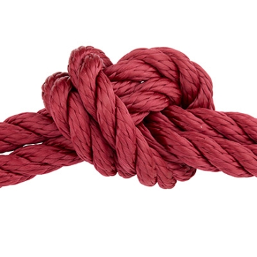Sail rope twisted, diameter 10 mm, length 1 m, wine red
