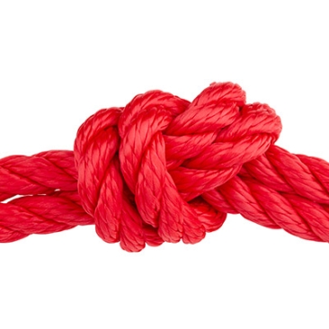 Twisted sail rope, diameter 10 mm, length 1 m, red