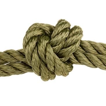Sail rope twisted, diameter 10 mm, length 1 m, olive green