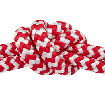 Sail rope, diameter 6 mm, length 1 m, red-white mix